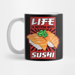 Life Is Better With Sushi Cool Sushi Chef Tee Japanese Food Mug